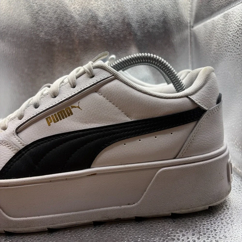 Size 10 Puma Karmen Rebelle White Black Womens Platform Sneaker Shoes 387212-02